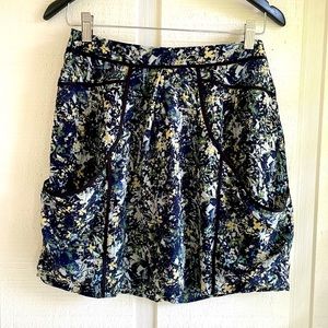 NWOT 100% Silk Floral Blue Lilu Skirt from Anthropologie